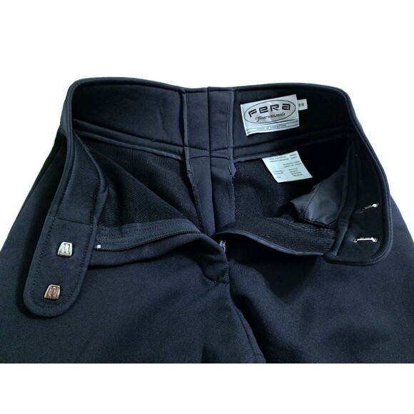 Vintage FERA Skiwear Black Wool Nylon Ski Pants Stirrups Women Size 8R - Picture 2 of 8